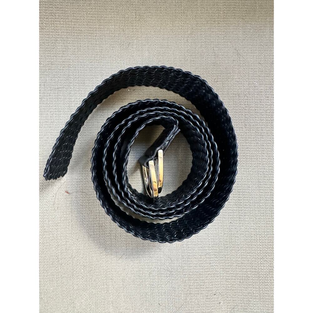 Gucci Men’s Woven Black Leather Belt Size XL